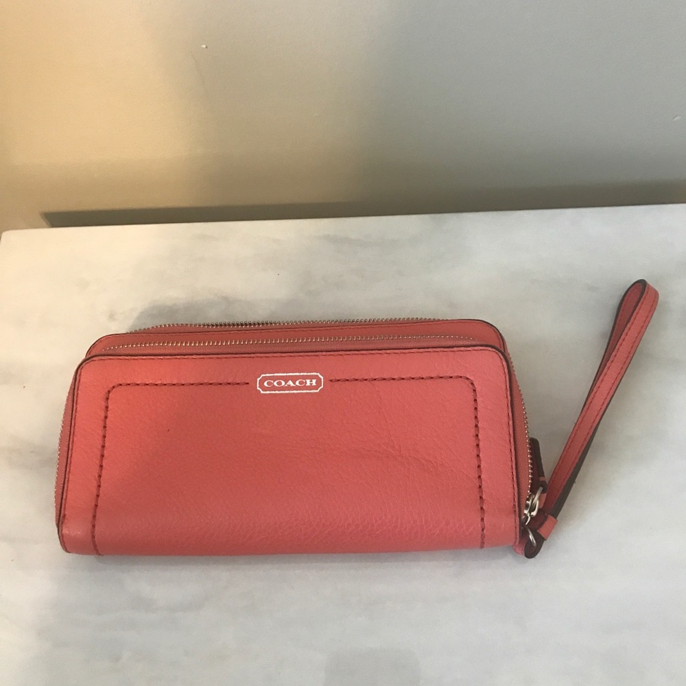 Coach wallet/wristlet in coral